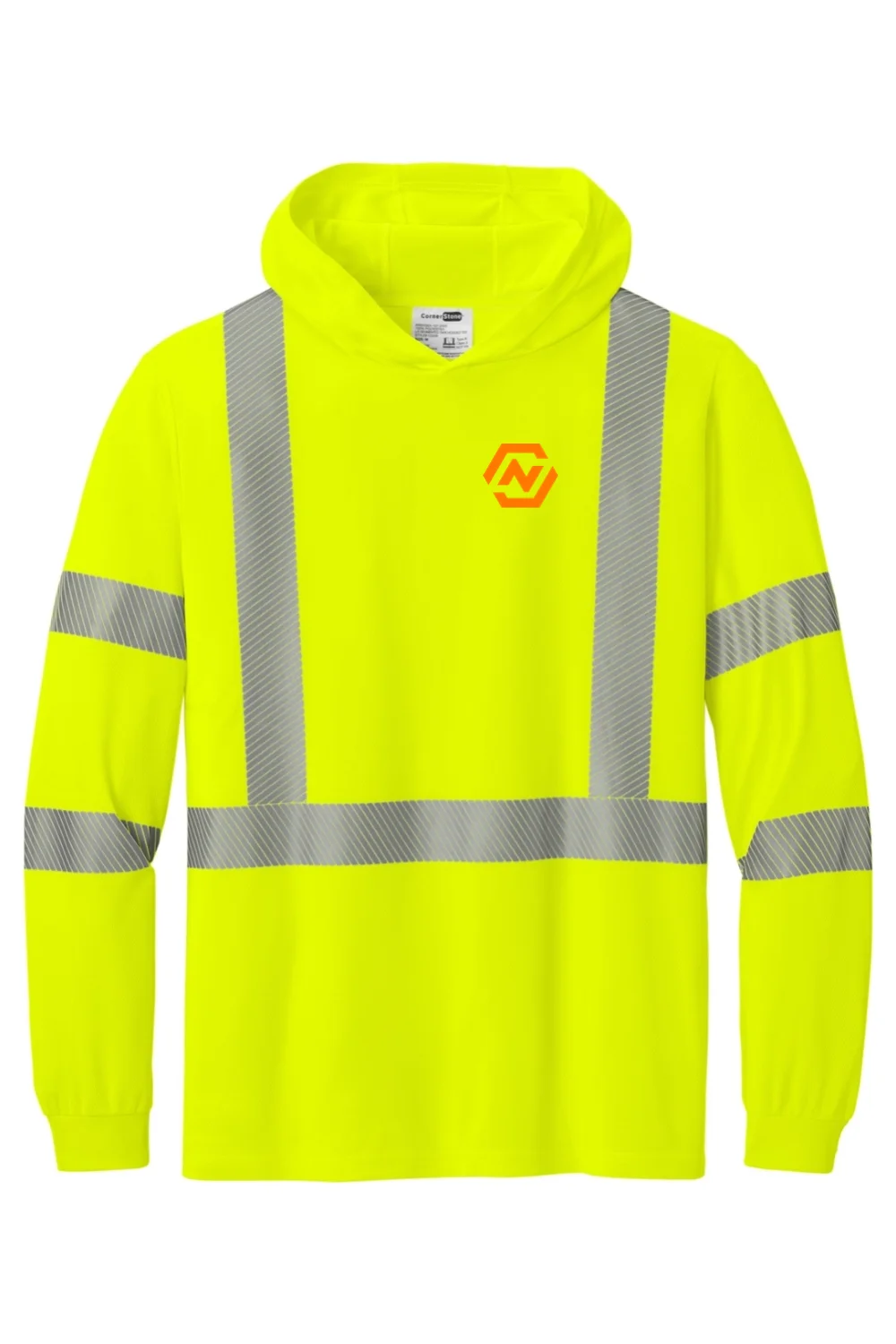 CornerStone Long Sleeve Segmented Tape Hooded Tee